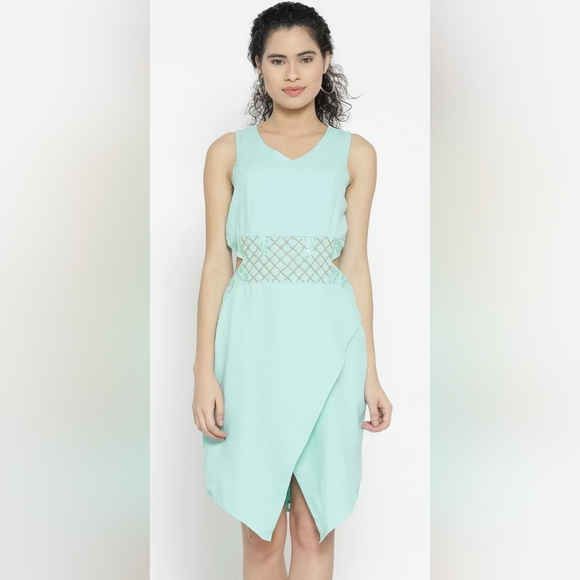 Vero Moda MARQUEE Women's Mint Green Polyester Tulip Dress. - Picture 5 of 14